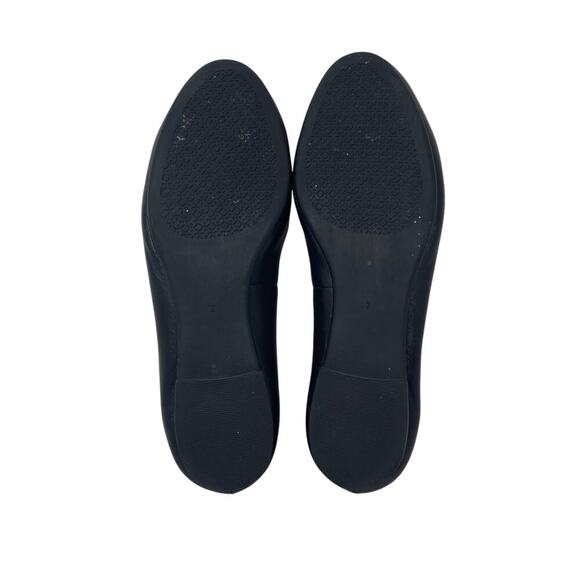 Tory Burch Benton Ballet Flats - Black Nappa Leather - Gold Tone - Size 7 - Picture 7 of 8